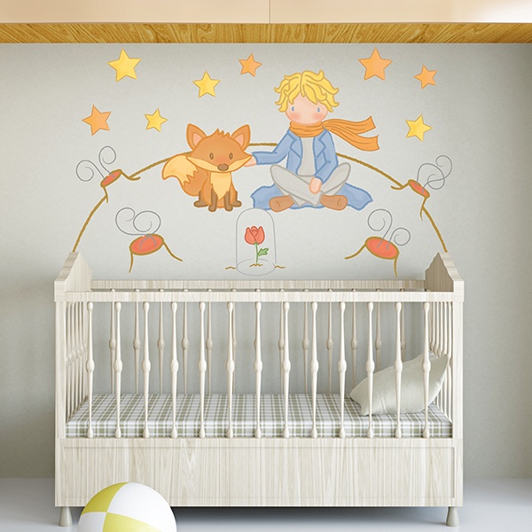 Stickers pour enfants: Le petit prince et le renard sur la lune