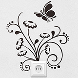 Stickers muraux: Ornement floral et le papillon 2
