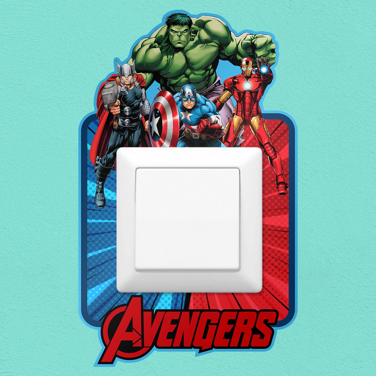 Stickers muraux: Sticker vinyle Avengers pour interrupteur