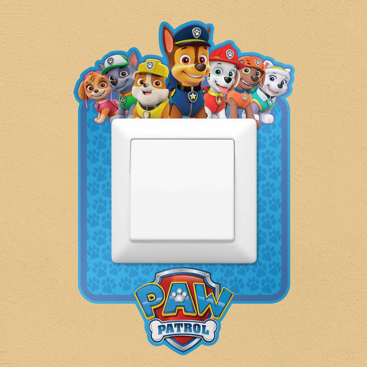 Stickers muraux: Sticker vinyle Paw Patrol pour interrupteur