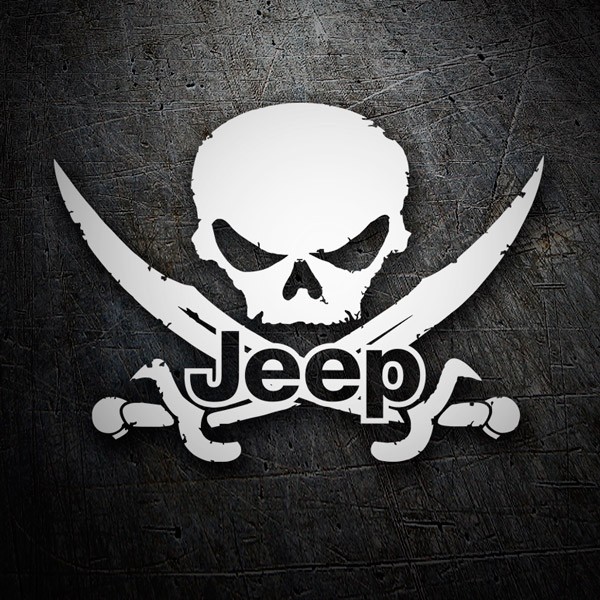 Autocollants: Jeep à Crâne de Pirate