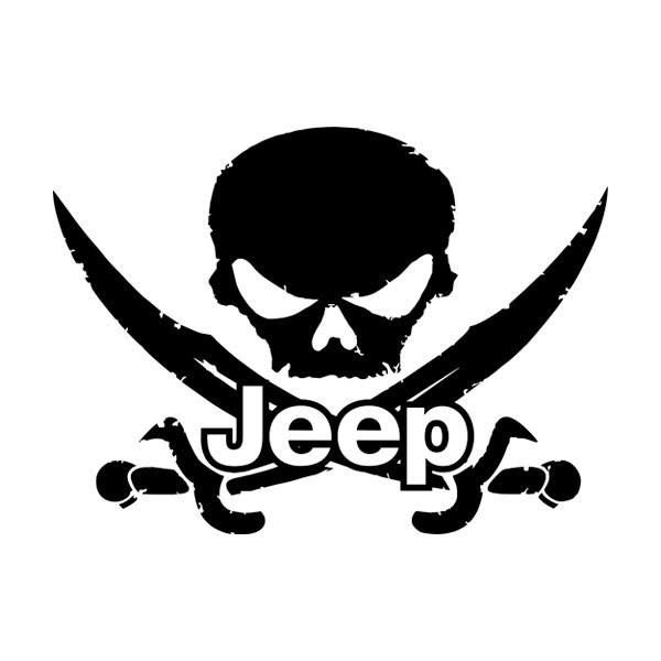Autocollants: Jeep à Crâne de Pirate