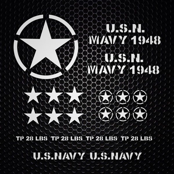 Autocollants: Kit 22X Autocollant pour la Jeep US Army