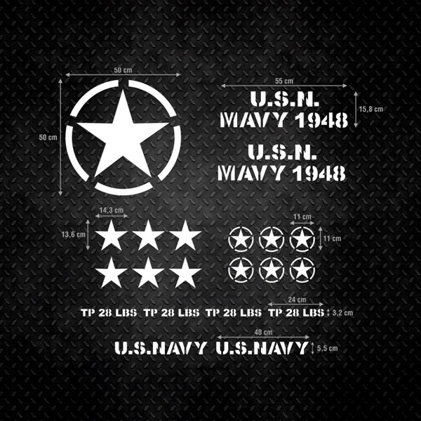 Autocollants: Kit 22X Autocollant pour la Jeep US Army