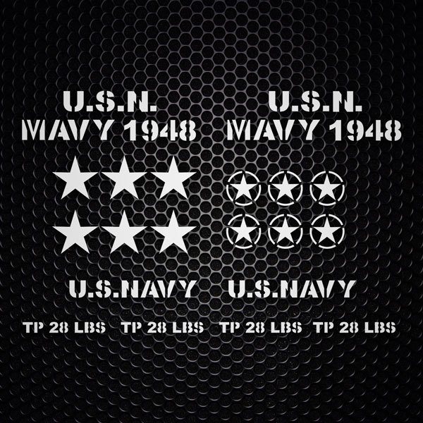 Autocollants: Kit 20X Autocollant pour la Jeep USN Mavy 1948