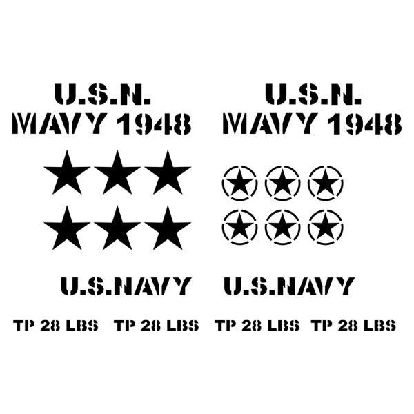 Autocollants: Kit 20X Autocollant pour la Jeep USN Mavy 1948