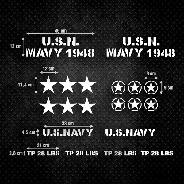 Autocollants: Kit 20X Autocollant pour la Jeep USN Mavy 1948