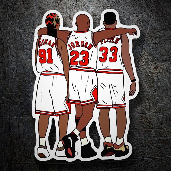 Autocollants: Michael Jordan, Rodman et Pippen