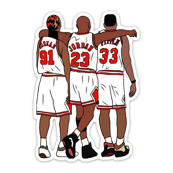 Autocollants: Michael Jordan, Rodman et Pippen