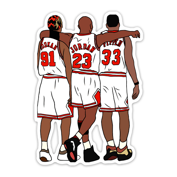 Autocollants: Michael Jordan, Rodman et Pippen