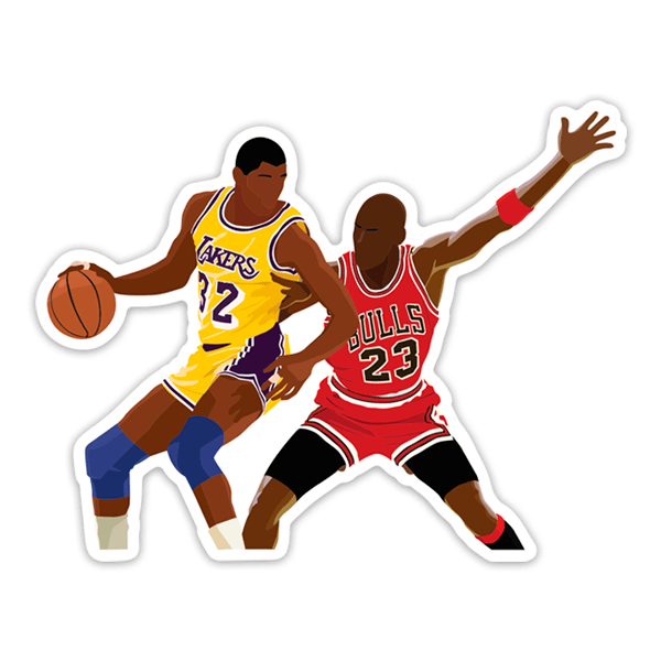 Autocollants: Michael Jordan contre Magic Johnson