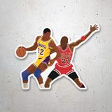 Autocollants: Michael Jordan contre Magic Johnson 3