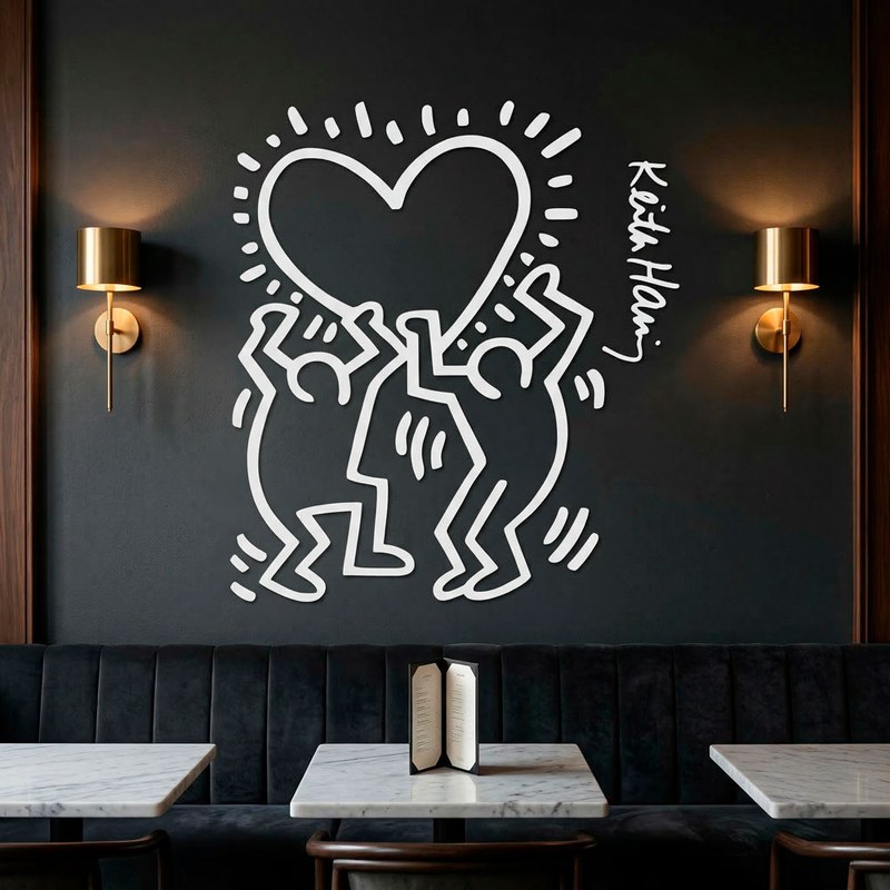 Keith Haring - personnages tenant un c&oelig;ur 11