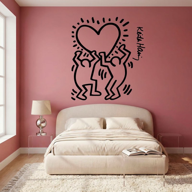 Keith Haring - personnages tenant un c&oelig;ur 12