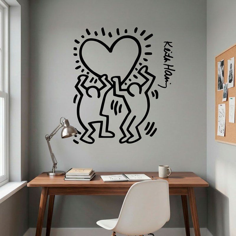 Keith Haring - personnages tenant un c&oelig;ur 14