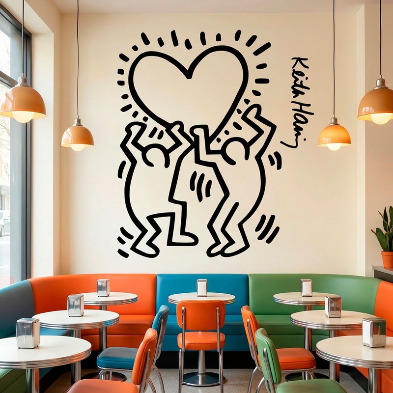 Keith Haring - personnages tenant un c&oelig;ur 15
