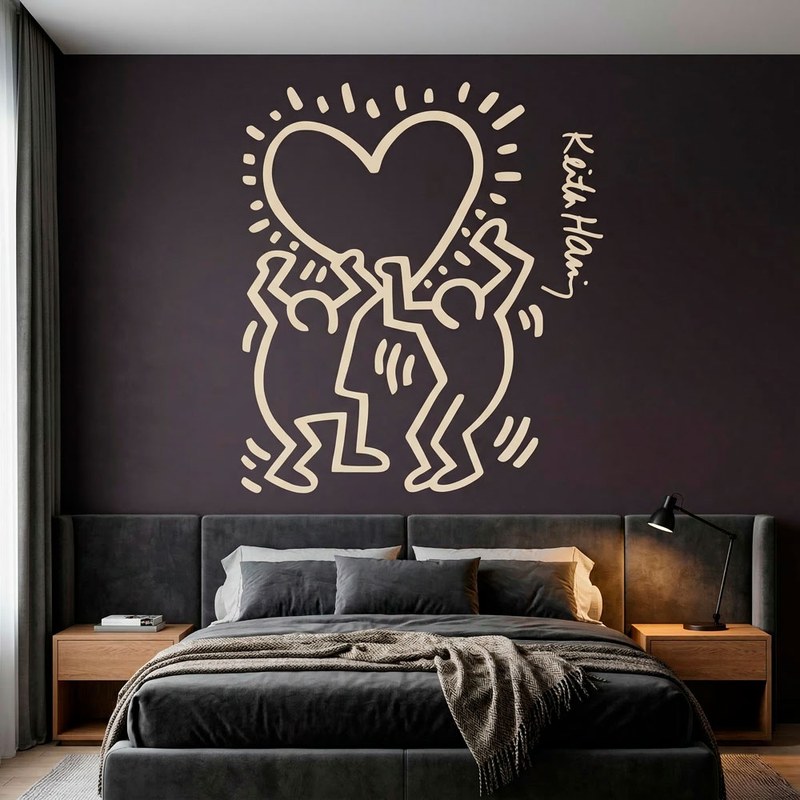 Keith Haring - personnages tenant un c&oelig;ur 16