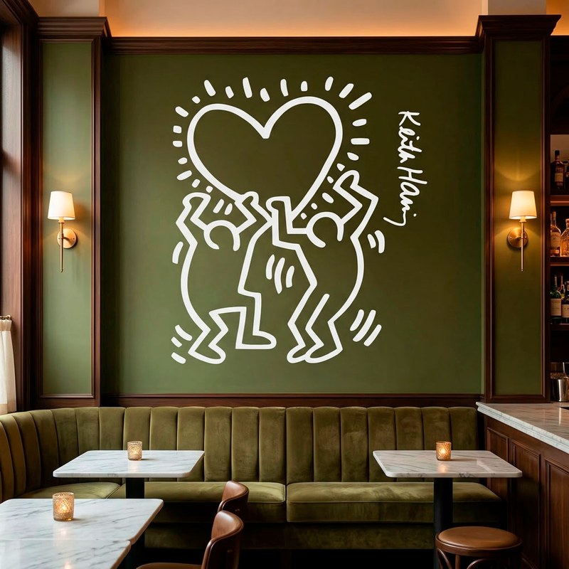 Keith Haring - personnages tenant un c&oelig;ur 3