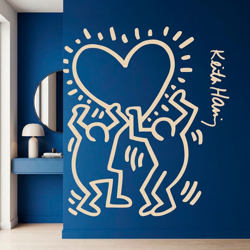 Keith Haring - personnages tenant un c&oelig;ur 5
