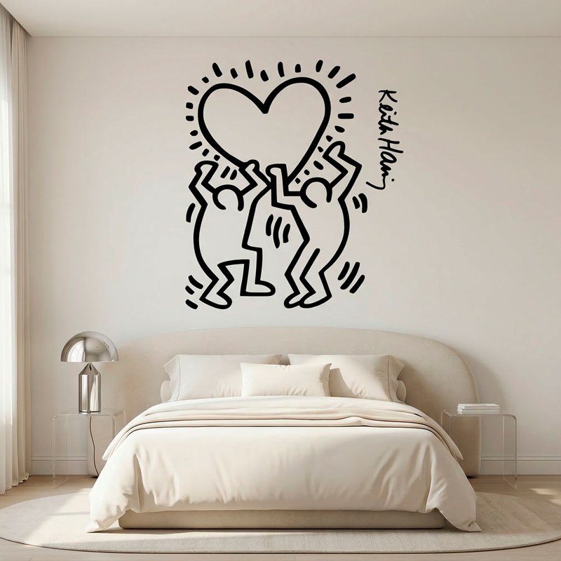 Keith Haring - personnages tenant un c&oelig;ur 6