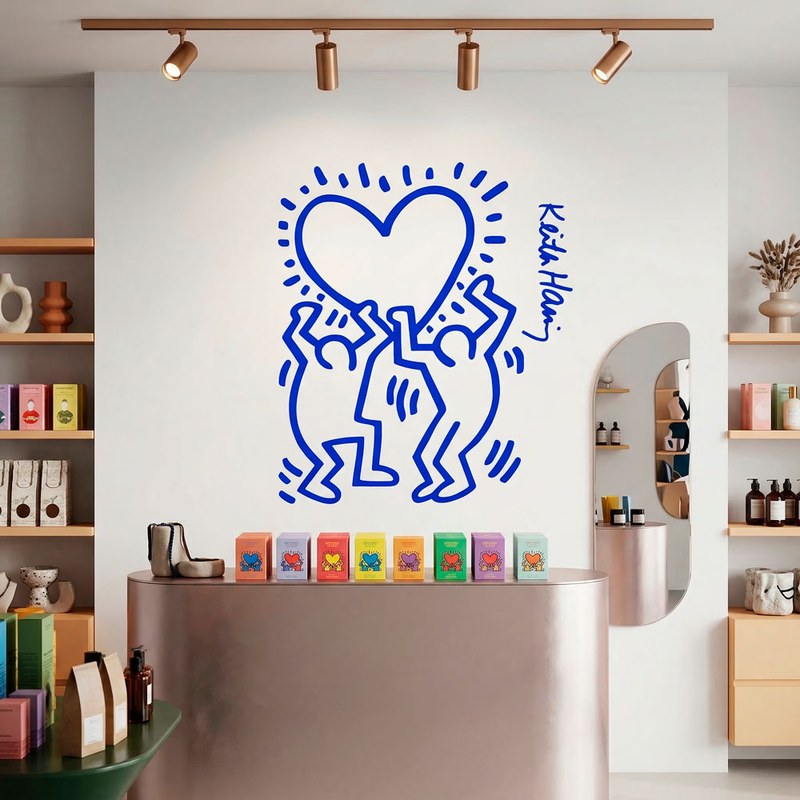 Keith Haring - personnages tenant un c&oelig;ur 8