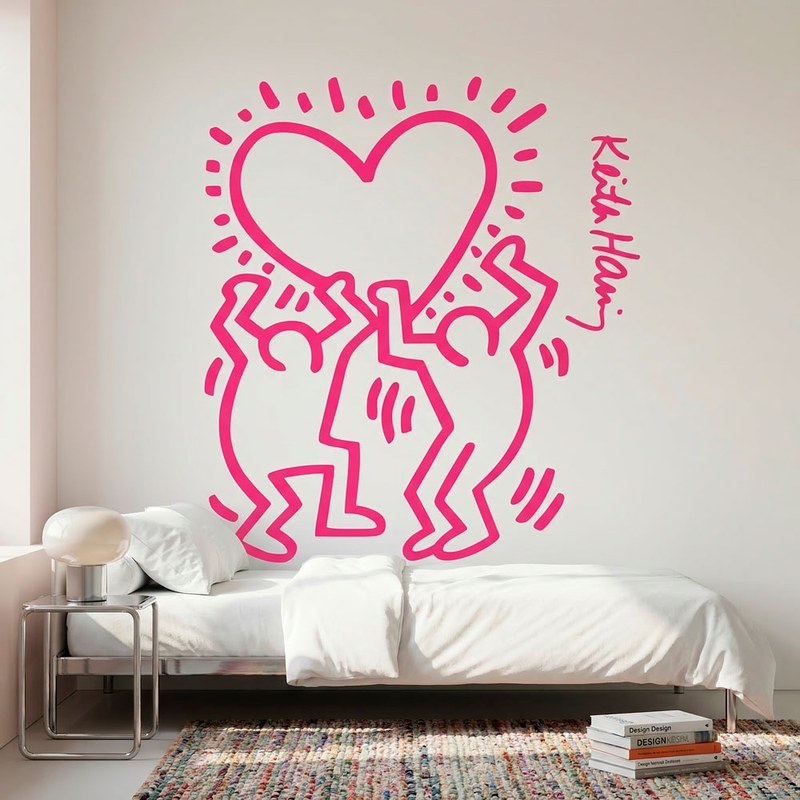 Keith Haring - personnages tenant un c&oelig;ur 9