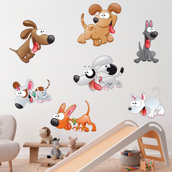 Stickers pour enfants: Kit 7 chiots