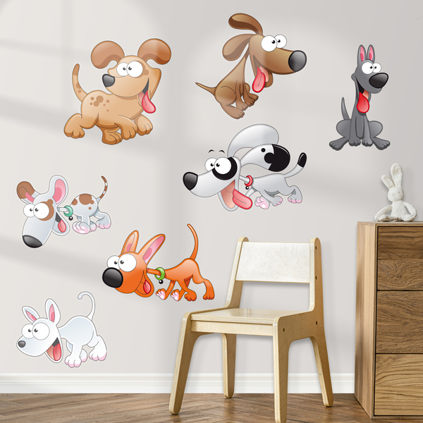 Stickers pour enfants: Kit 7 chiots