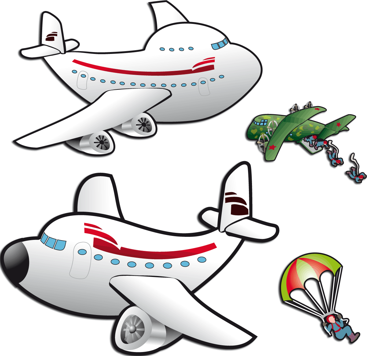 Stickers pour enfants: Avions et parachutistes