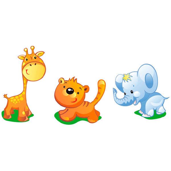 Stickers pour enfants: Kit girafe, tigre et éléphant