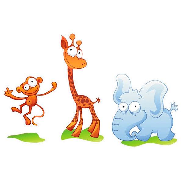 Stickers pour enfants: Un zoo, un petit singe, une girafe et un éléphant