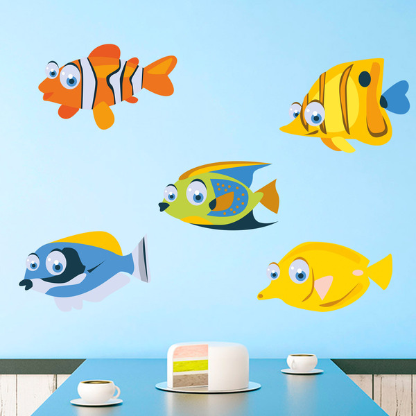 Stickers pour enfants: Kit de poissons tropicaux