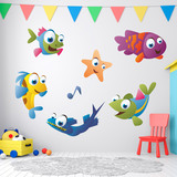Stickers pour enfants: Aquarium Kit poissons colorés 4