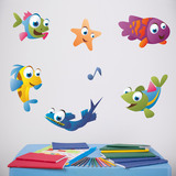 Stickers pour enfants: Aquarium Kit poissons colorés 5