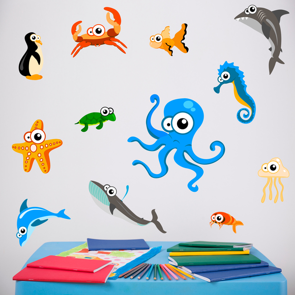 Stickers pour enfants: Kit Aquarium de poulpe