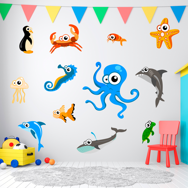 Stickers pour enfants: Kit Aquarium de poulpe