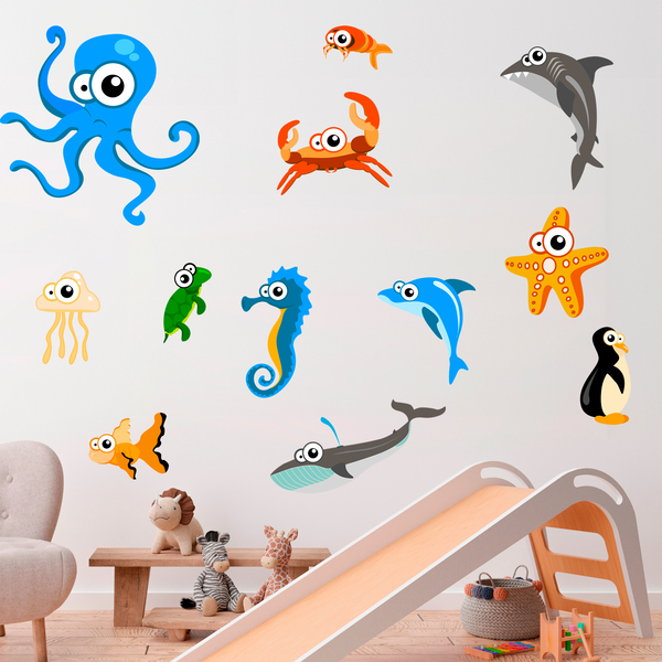 Stickers pour enfants: Kit Aquarium de poulpe