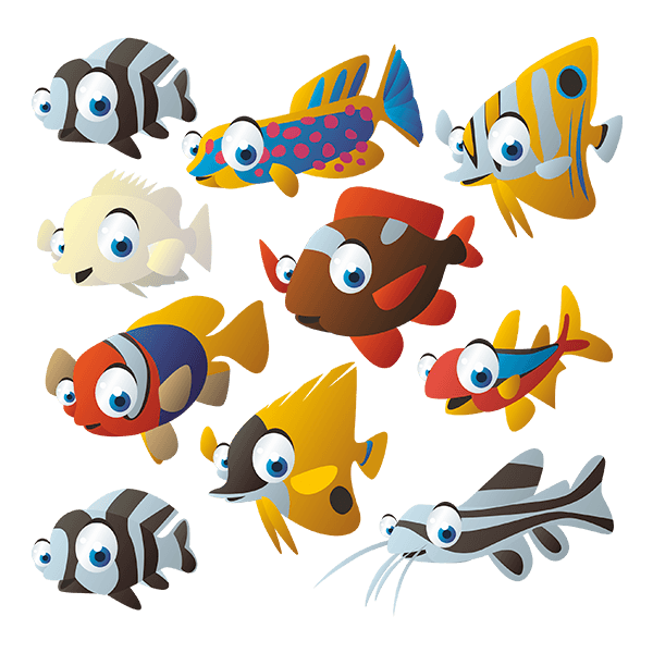 Stickers pour enfants: Kit 10 poissons
