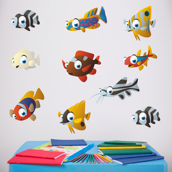 Stickers pour enfants: Kit 10 poissons