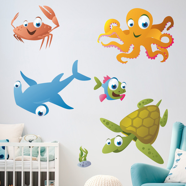 Stickers pour enfants: Kit Animaux marins