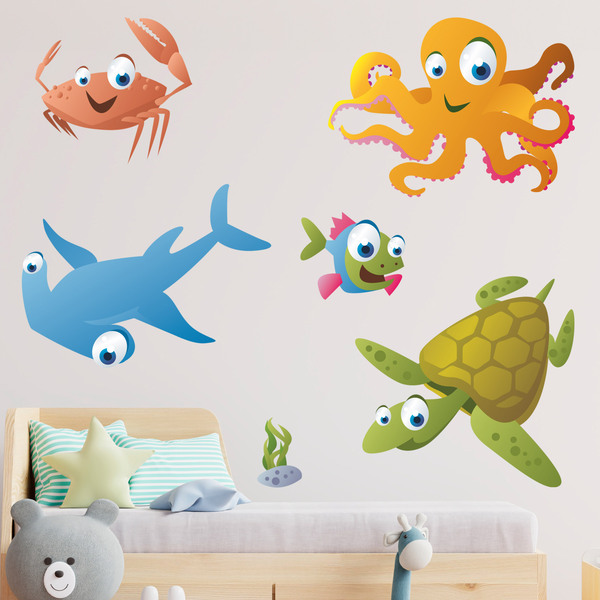 Stickers pour enfants: Kit Animaux marins