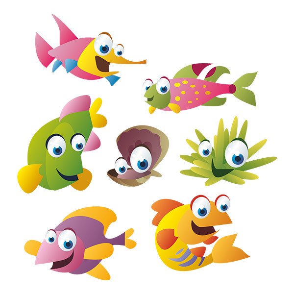 Stickers pour enfants: Kit poisson de mer