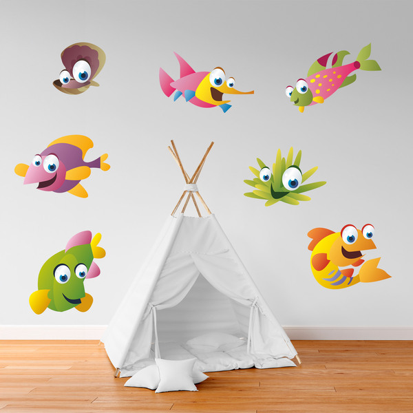 Stickers pour enfants: Kit poisson de mer