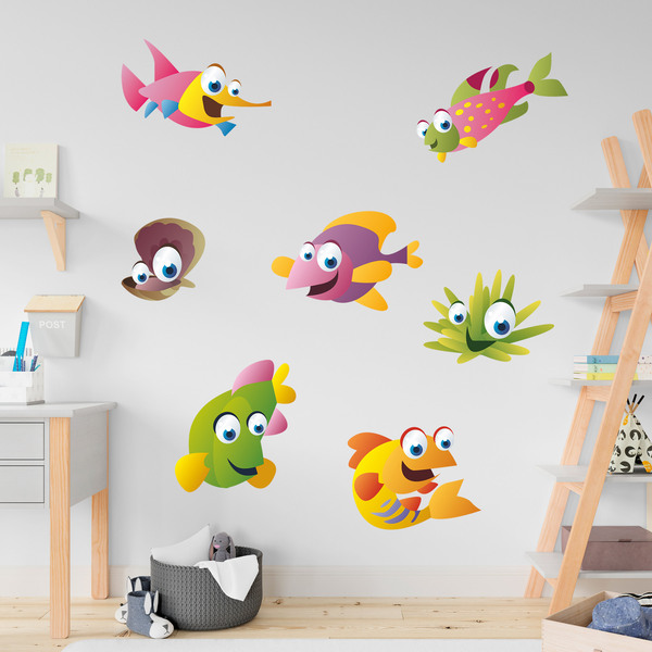 Stickers pour enfants: Kit poisson de mer