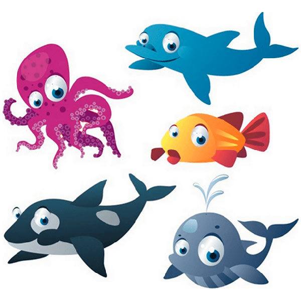 Stickers pour enfants: Kit animaux marins