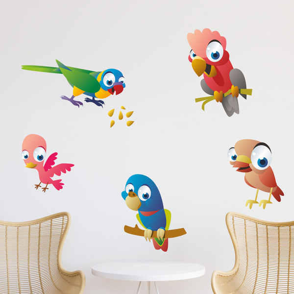 Stickers pour enfants: Kit de perroquets exotiques