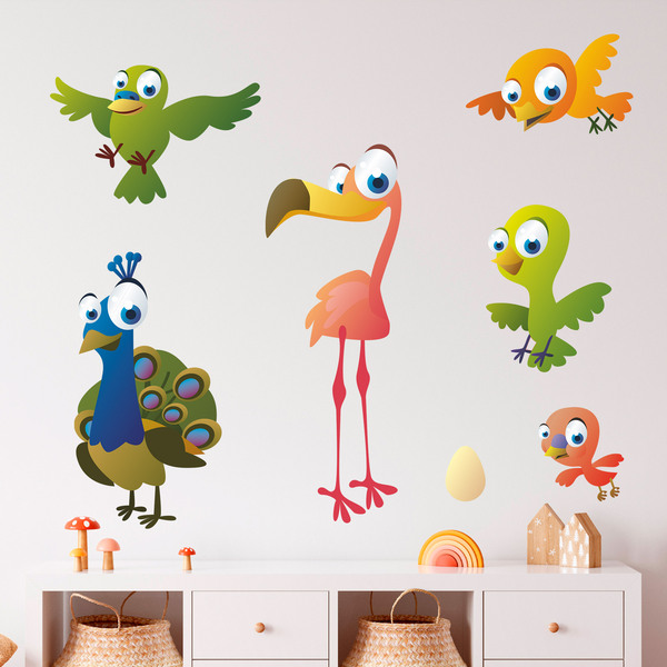 Stickers pour enfants: Kit oiseaux et oiseaux