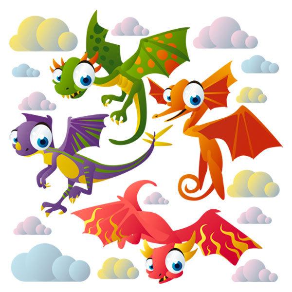 Stickers pour enfants: Kit Dinosaures Volants