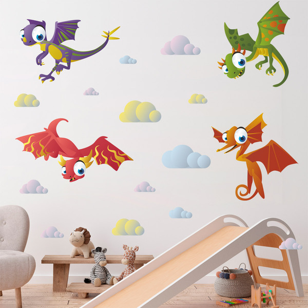 Stickers pour enfants: Kit Dinosaures Volants