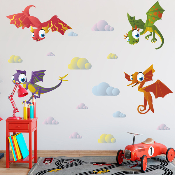 Stickers pour enfants: Kit Dinosaures Volants